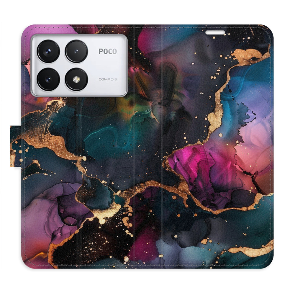 Flipové puzdro iSaprio - Dark Marble - Poco F6 Pro