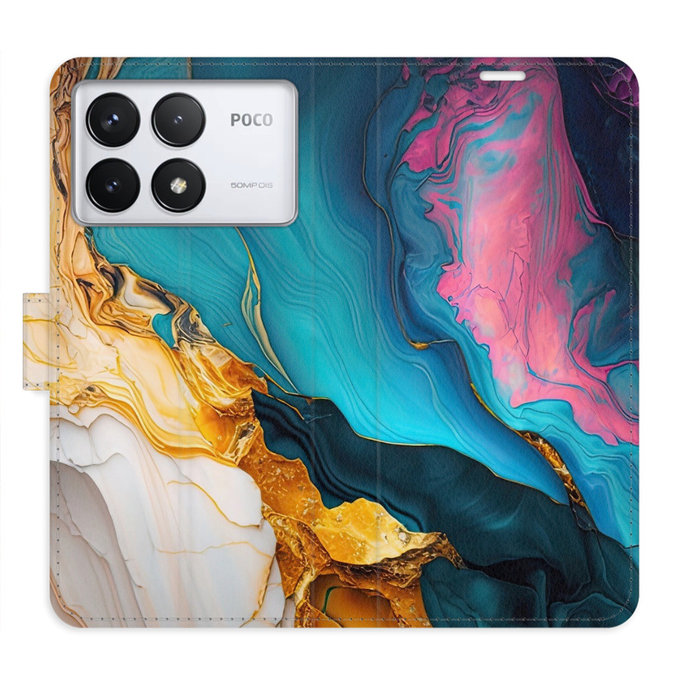 Flipové puzdro iSaprio - Colourful Marble - Poco F6 Pro