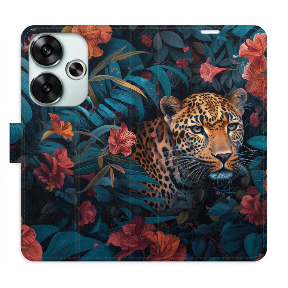Flipové puzdro iSaprio - Flower Jaguar 02 - Poco F6