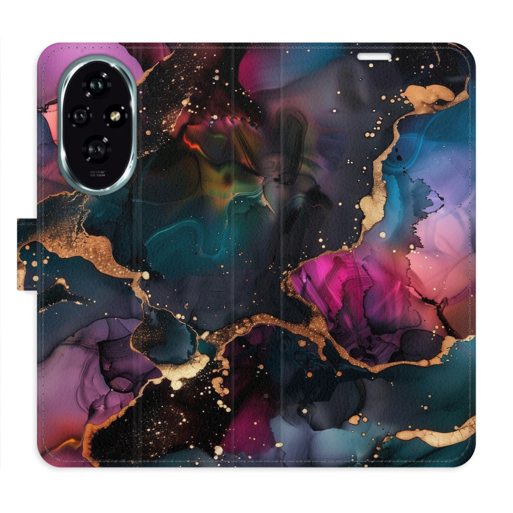 Flipové puzdro iSaprio - Dark Marble - Honor 200