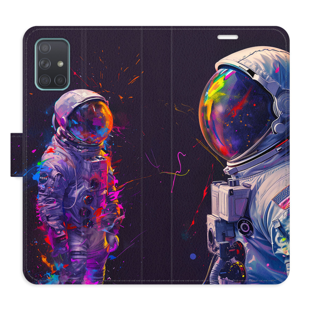 Flipové puzdro iSaprio - Neon Astronaut 02 - Samsung Galaxy A71