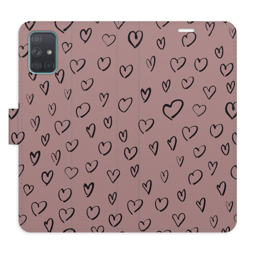 Flipové puzdro iSaprio - Heart Dark 02 - Samsung Galaxy A71