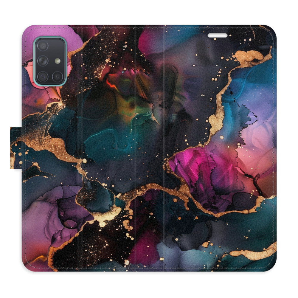Flipové puzdro iSaprio - Dark Marble - Samsung Galaxy A71
