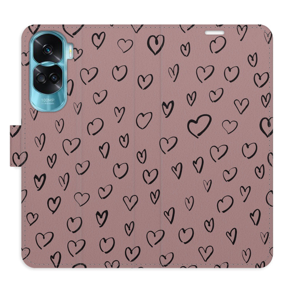 Flipové puzdro iSaprio - Heart Dark 02 - Honor 90 Lite 5G