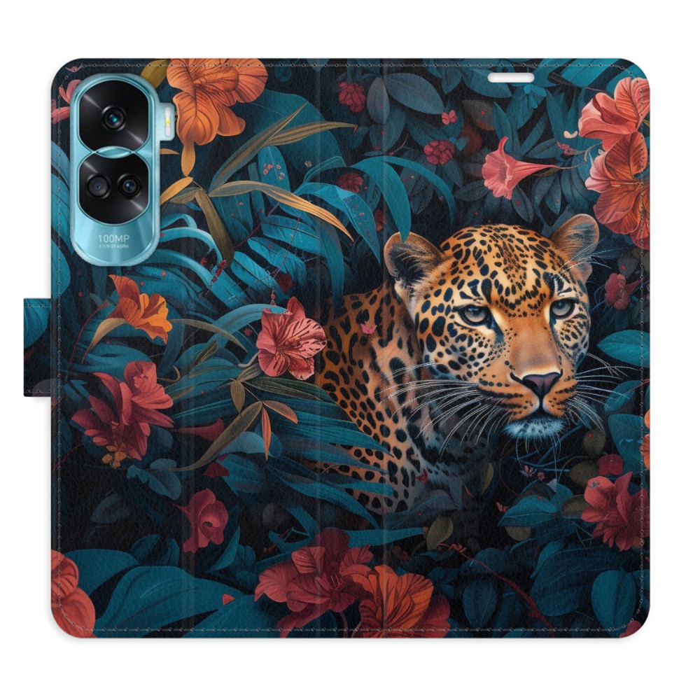 Flipové puzdro iSaprio - Flower Jaguar 02 - Honor 90 Lite 5G