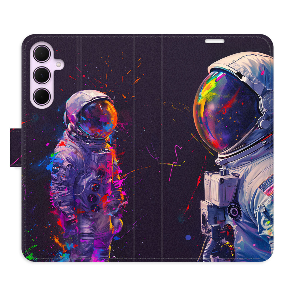Flipové puzdro iSaprio - Neon Astronaut 02 - Samsung Galaxy A55 5G
