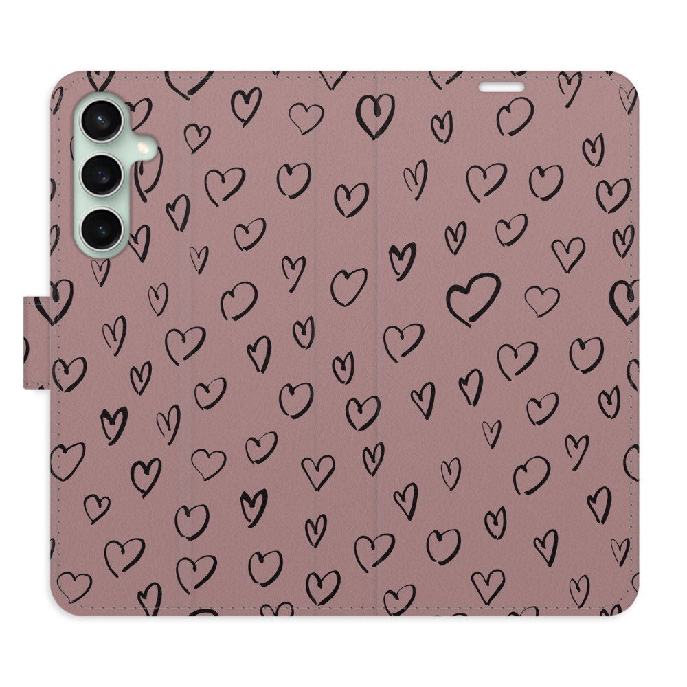 Flipové puzdro iSaprio - Heart Dark 02 - Samsung Galaxy S23 FE