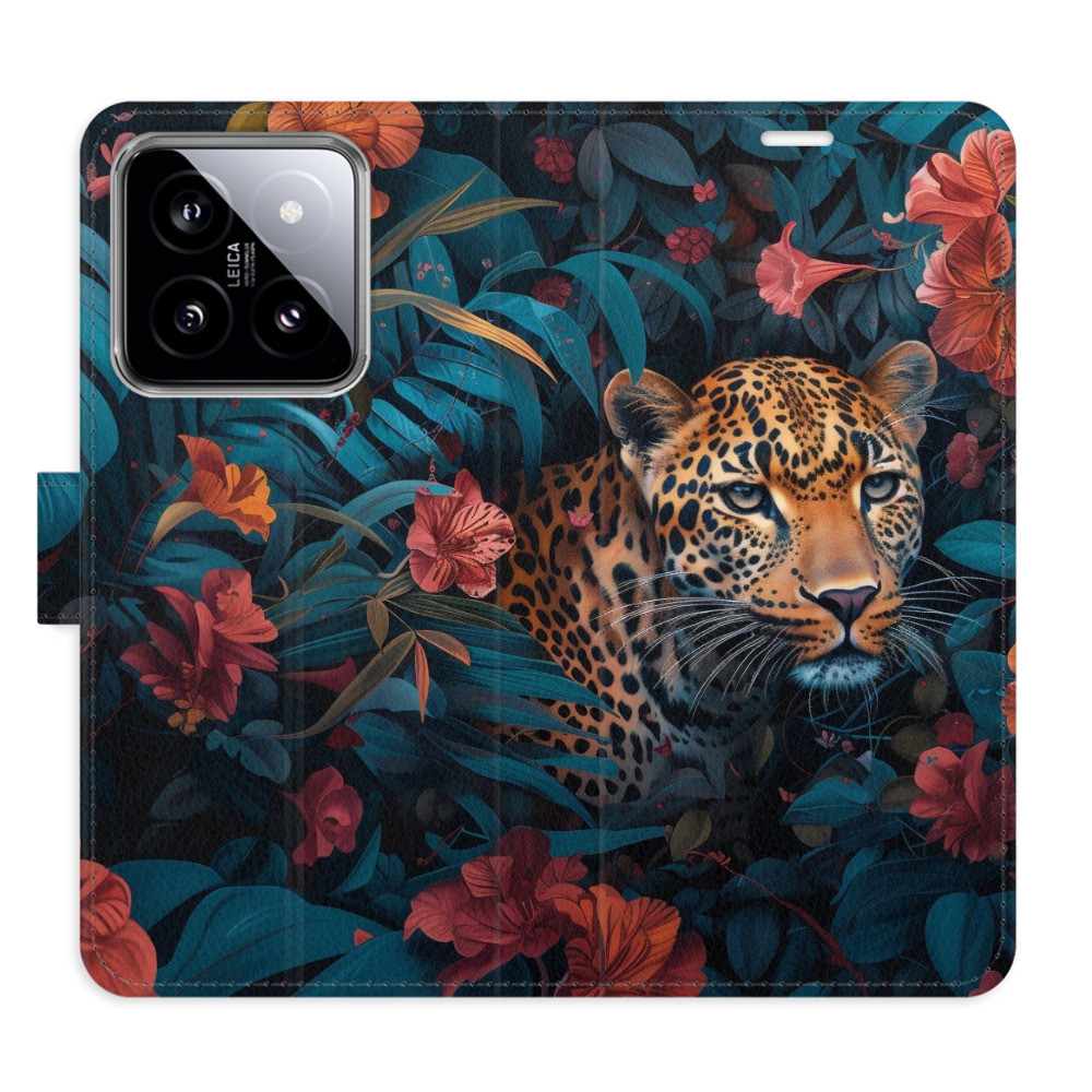 Flipové puzdro iSaprio - Flower Jaguar 02 - Xiaomi 14