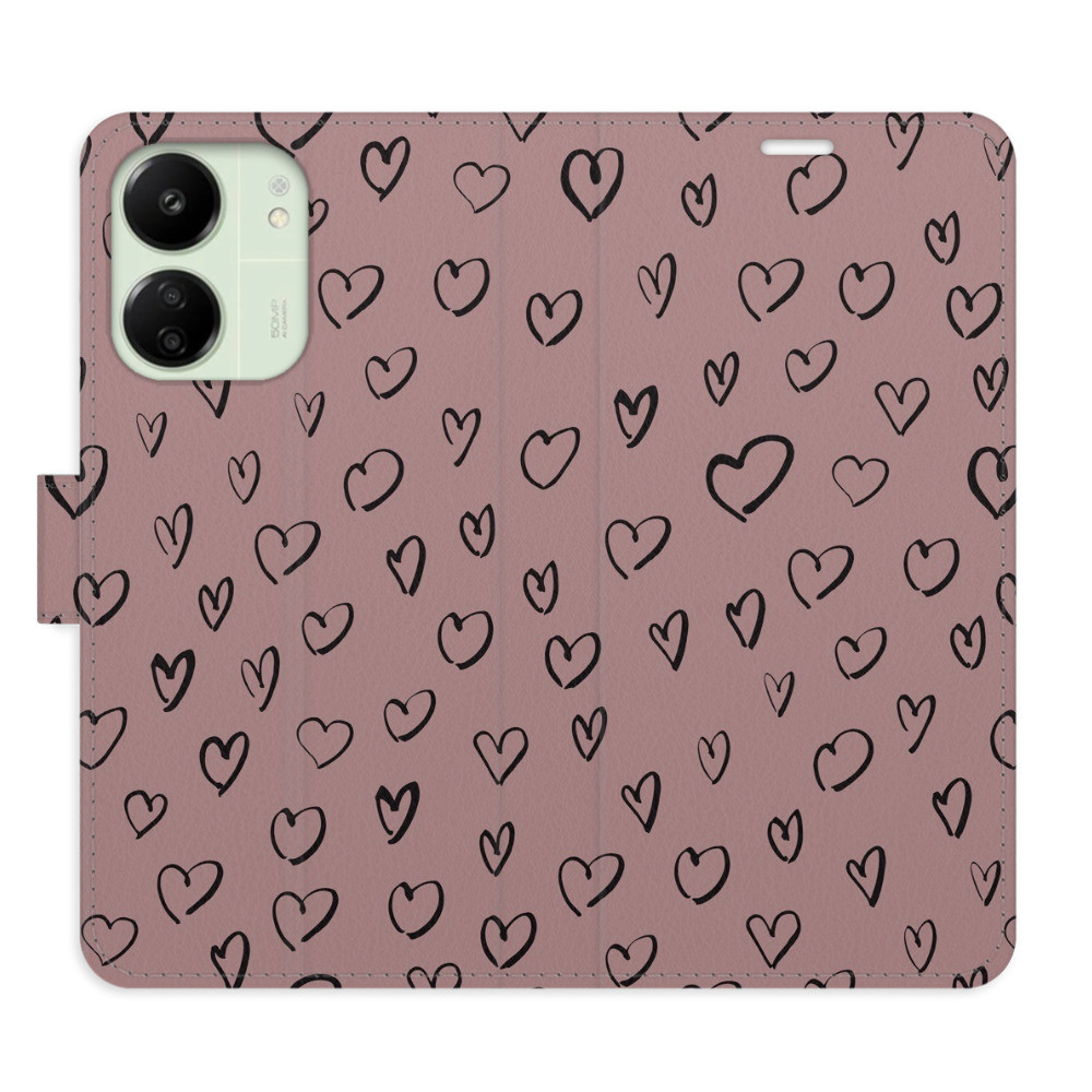 Flipové puzdro iSaprio - Heart Dark 02 - Xiaomi Redmi 13C