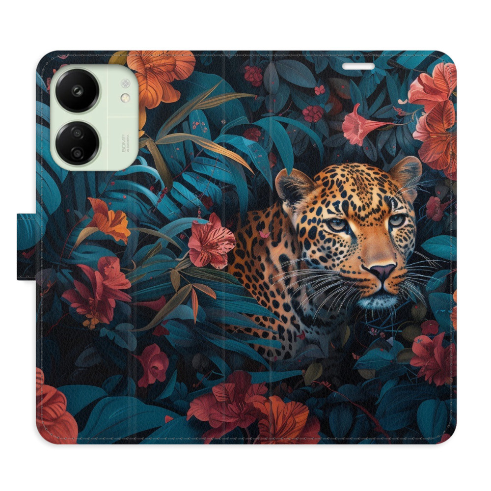 Flipové puzdro iSaprio - Flower Jaguar 02 - Xiaomi Redmi 13C