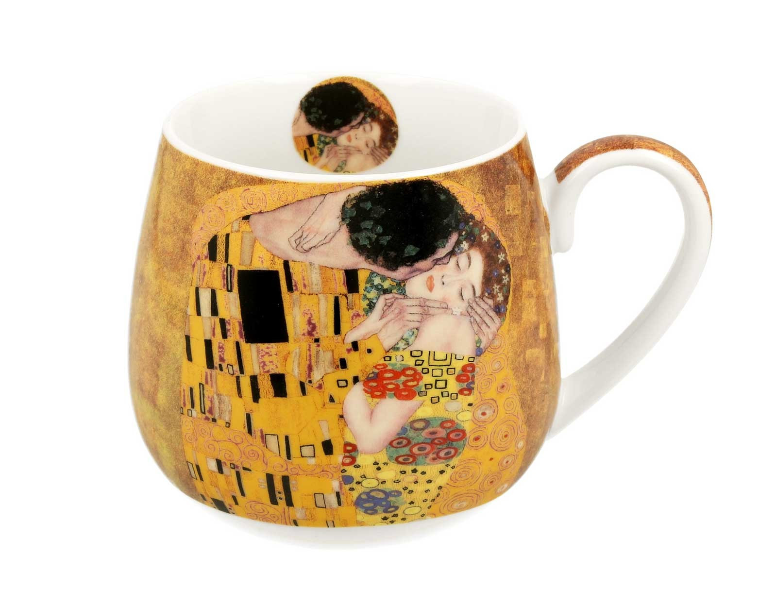 Porcelánový hrnek BARYLKA Klimt THE KISS 430 ml hnědý