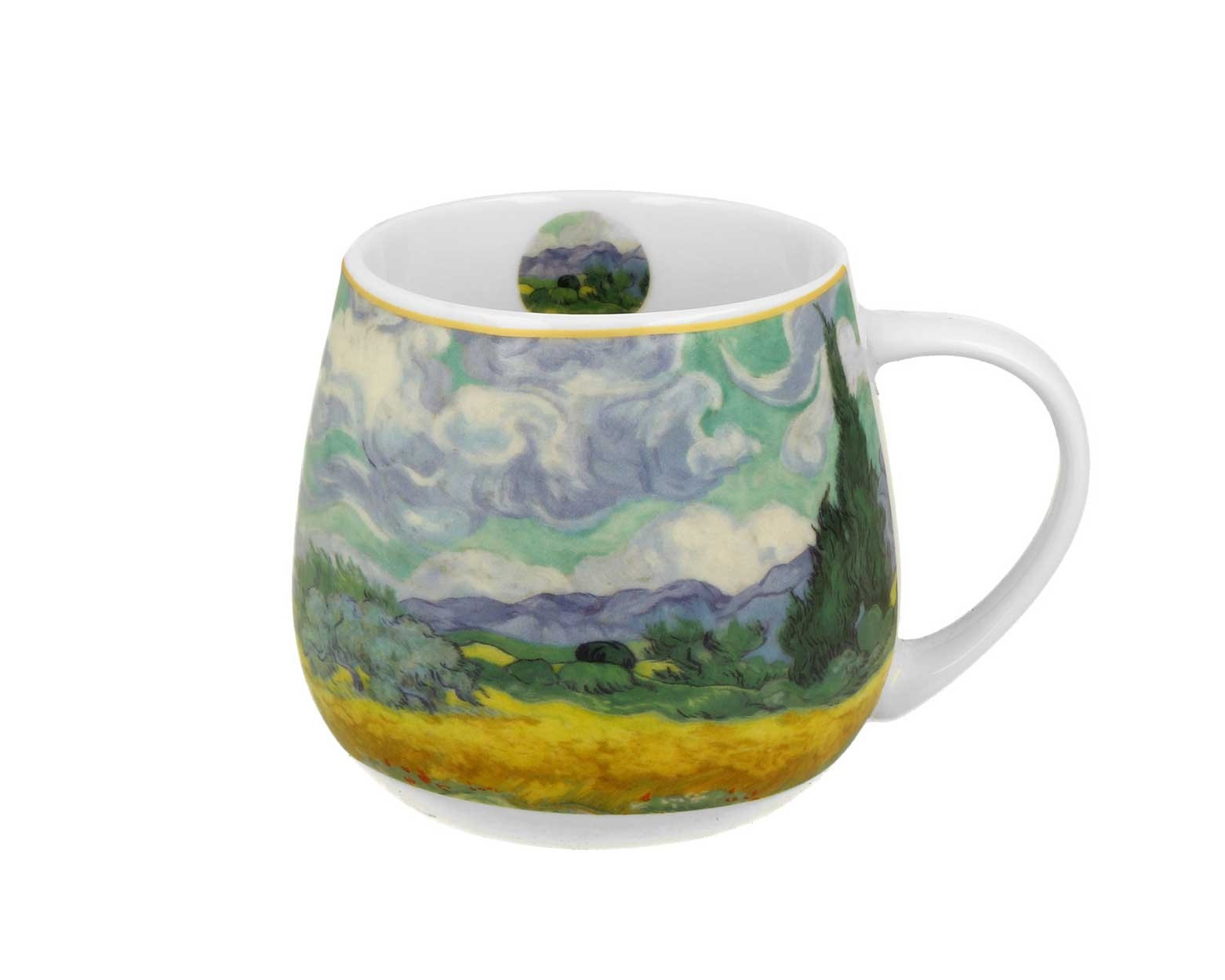 Porcelánový hrnek BARYLKA Van Gogh WHEAT FIELD 430 ml modrý