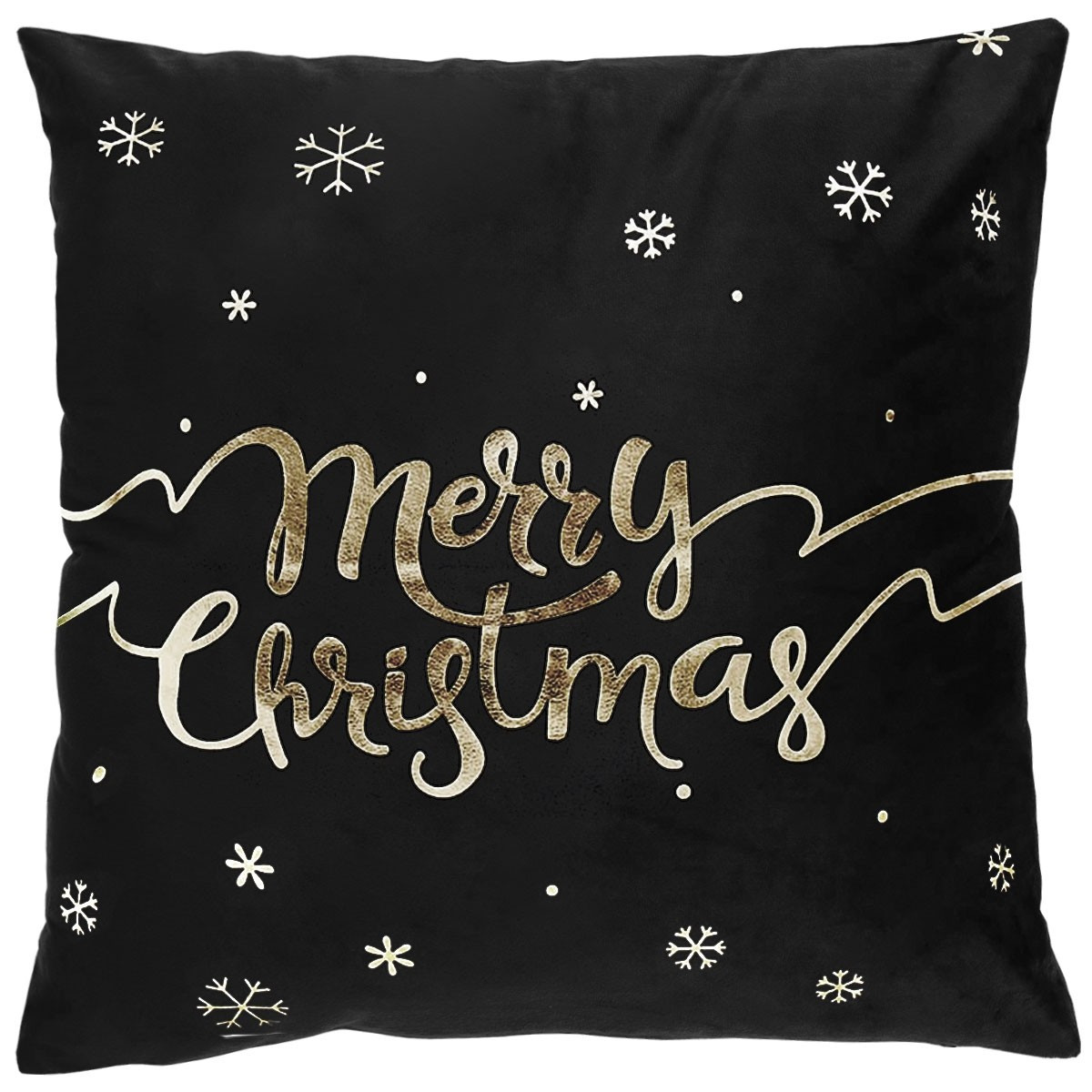Vánoční povlak na polštář Merry Christmas 45x45 cm černý