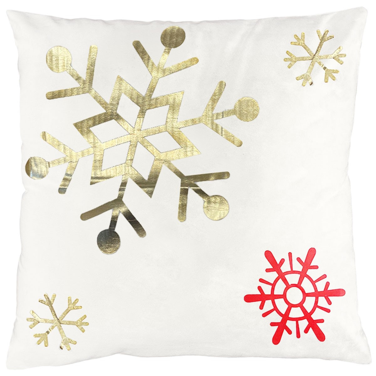 Vánoční povlak na polštář Snowflake 45x45 cm bílý/zlatý