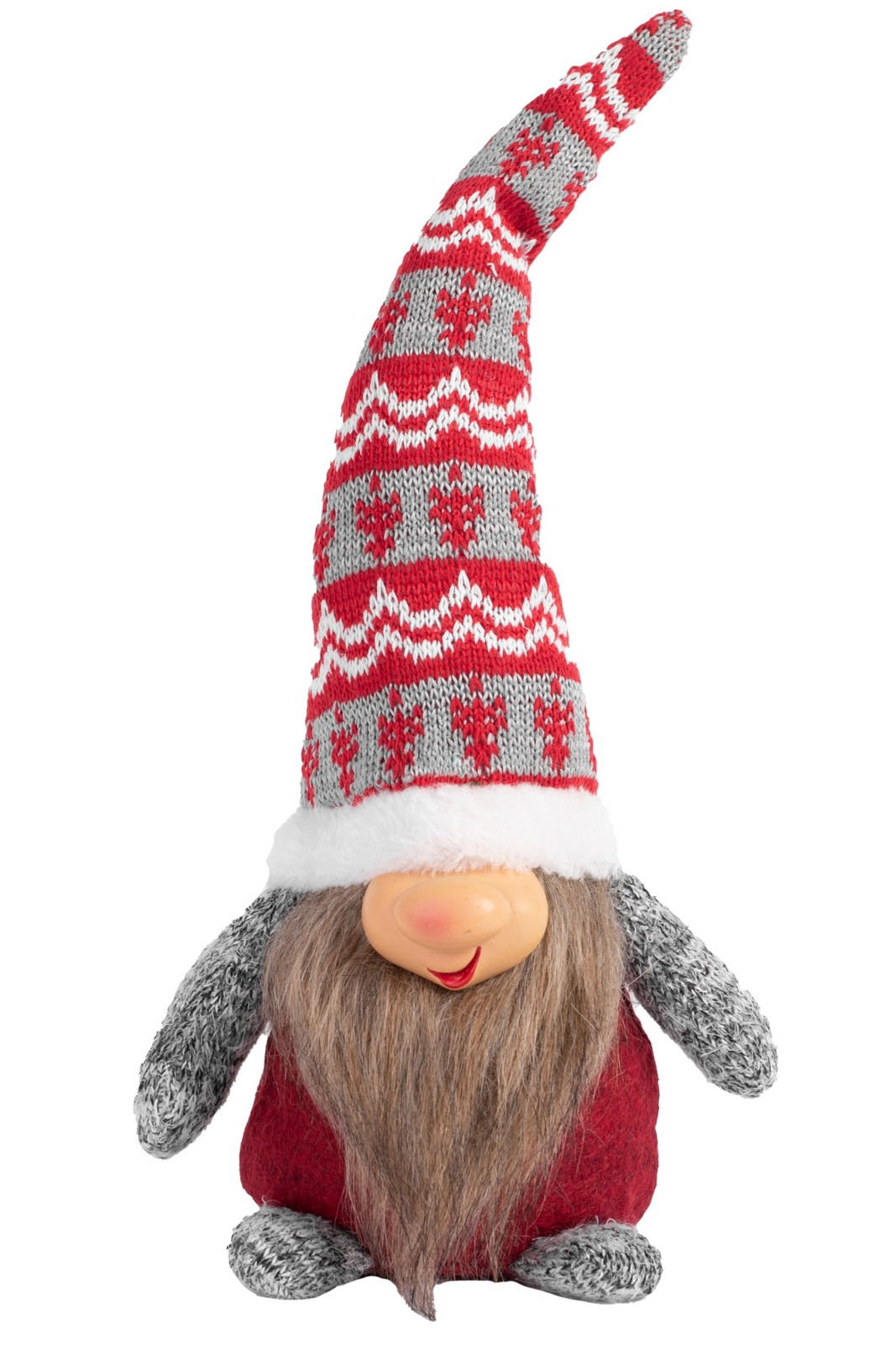 Vánoční skřítek ELF 066 - 30 cm šedý/červený