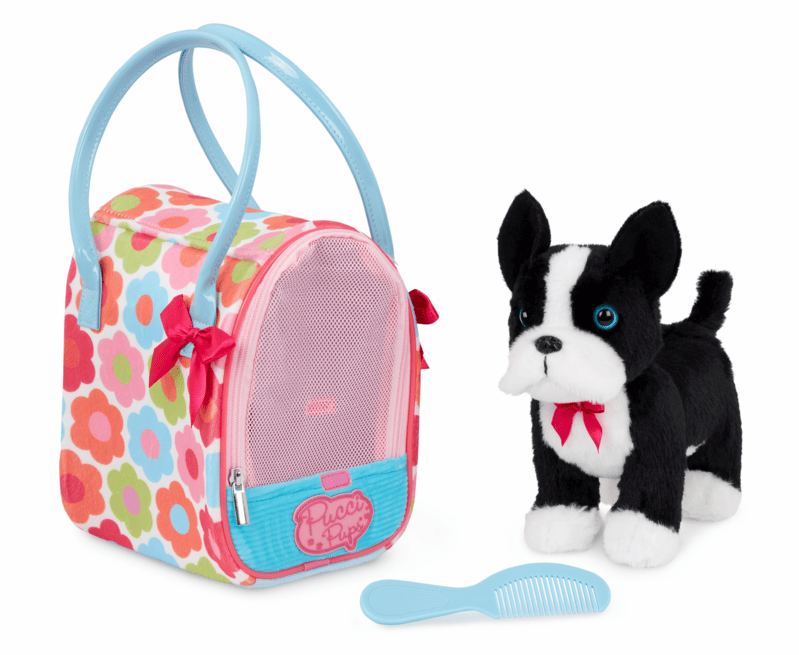 PUCCI PUPS - Psík čierny v taške Flower Print Glam Bag