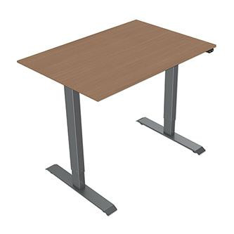 Pracovný stôl, elektricky nastaviteľná výška, 75x140cm, rozsah 500 mm, sivý, 70 kg nosnosť, ergo