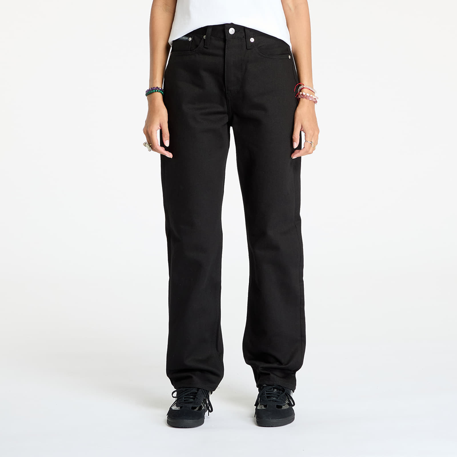 Kalhoty Calvin Klein Jeans High Rise Straight Jeans Denim W25/L30