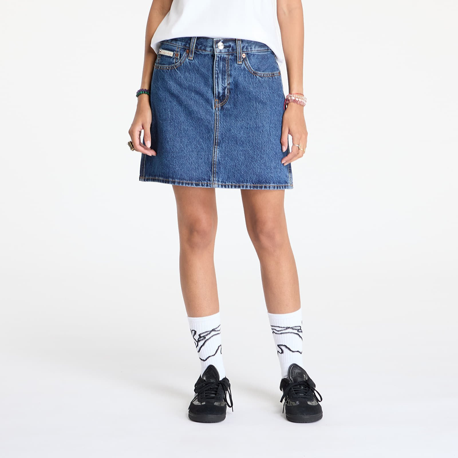Sukňa Calvin Klein Jeans Hero High Rise Mini Skirt Blue S/29