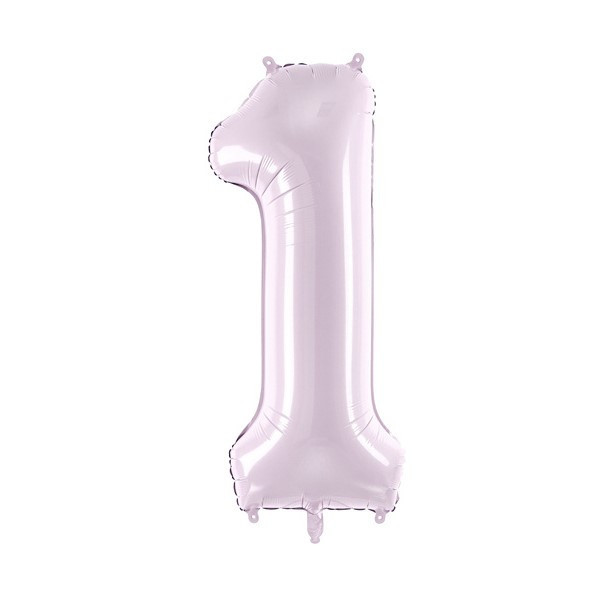 PartyDeco Fóliový balón narodeninové číslo 1 svetlofialový 72 cm