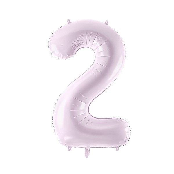 PartyDeco Fóliový balón narodeninové číslo 2 svetlofialový 72 cm