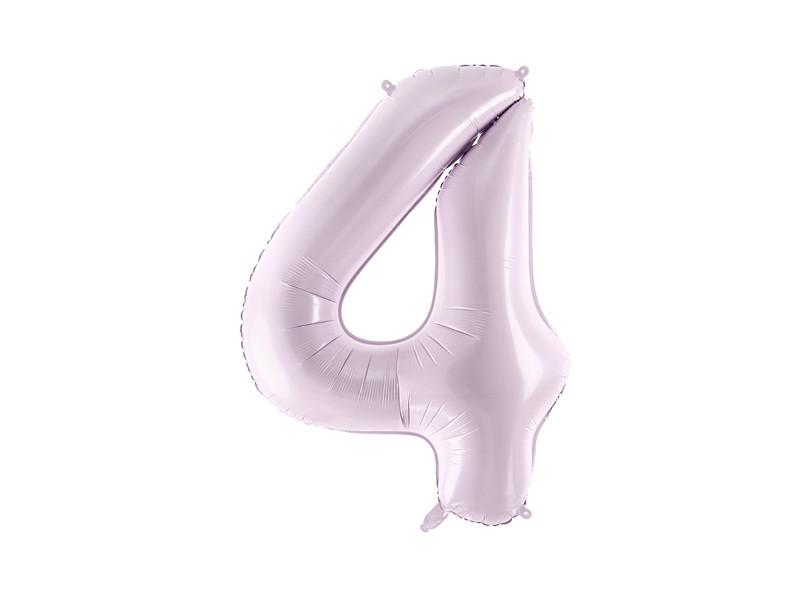 PartyDeco Fóliový balón narodeninové číslo 4 svetlofialový 72 cm