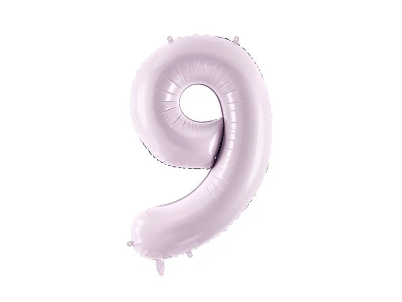 PartyDeco Fóliový balón narodeninové číslo 9 svetlofialový 72 cm