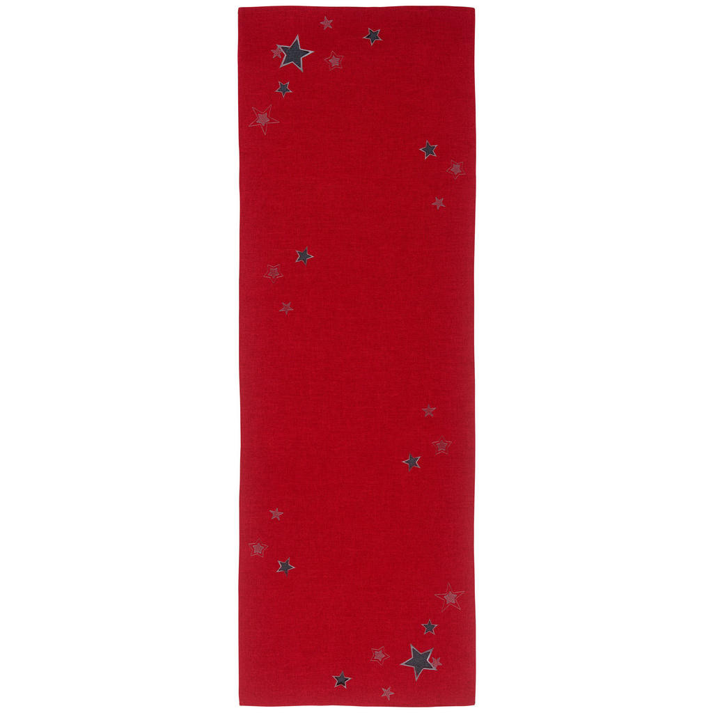 X-Mas ÚZKY OBRUS, 50/150 cm, sivá, červená