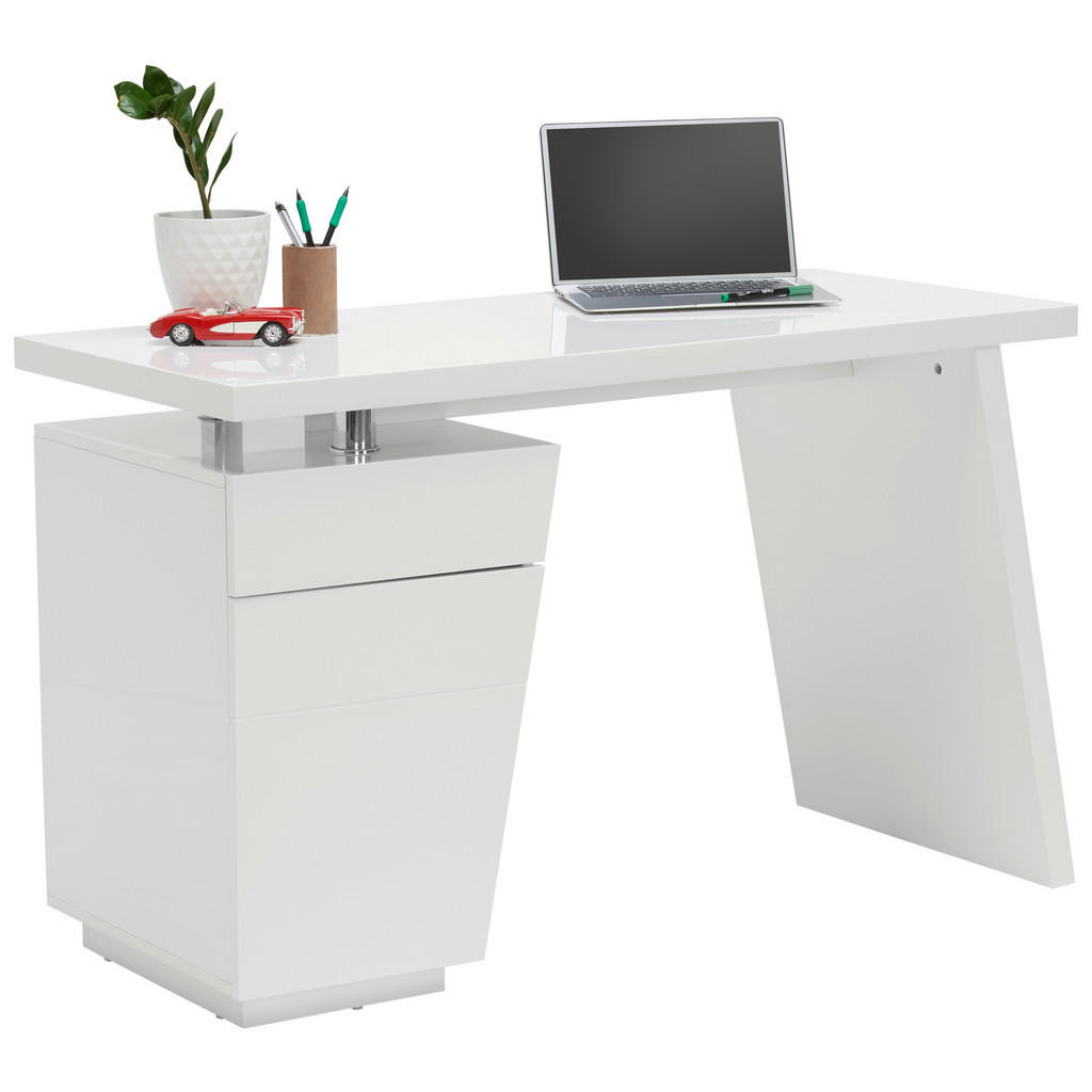 Hom`in PÍSACÍ STÔL, biela, chrómová, 120/55/76 cm