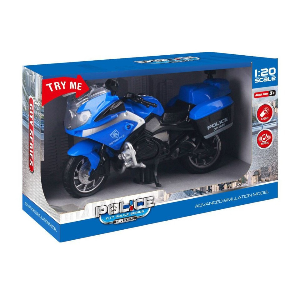 Motorka polícia s efektmi 18cm