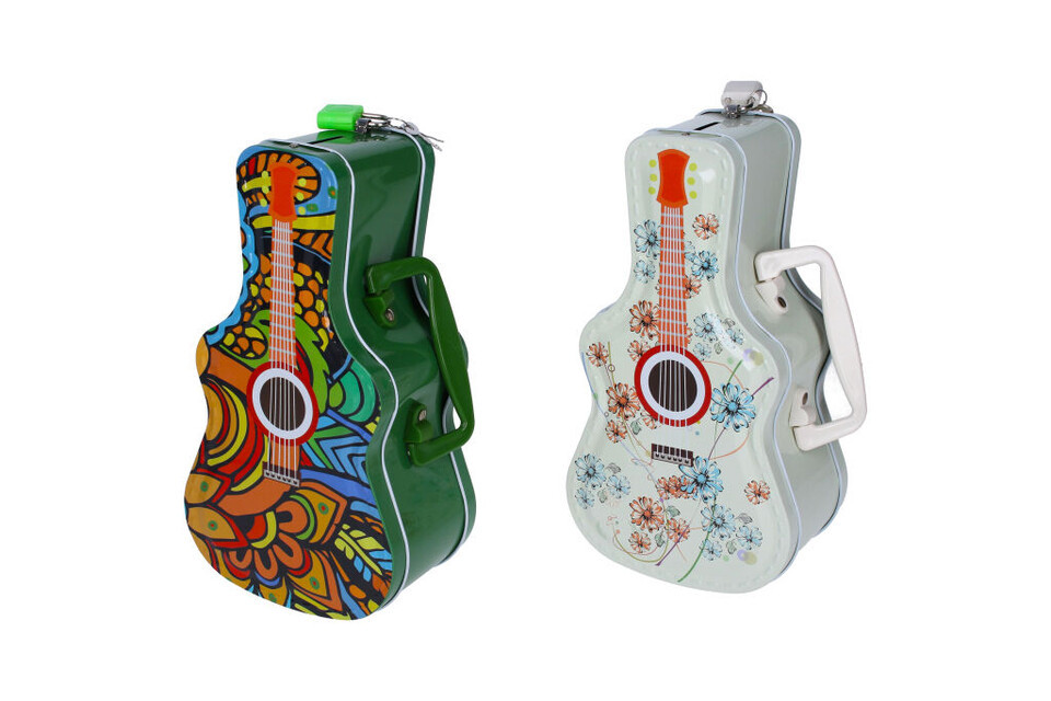Plechová pokladnička gitara 23cm - náhodná