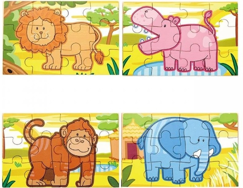 Viga drevené puzzle džungla