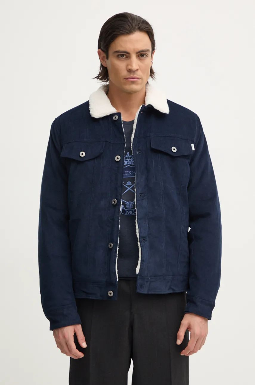 Manšestrová bunda Pepe Jeans THRIS tmavomodrá farba, prechodná, PM403035