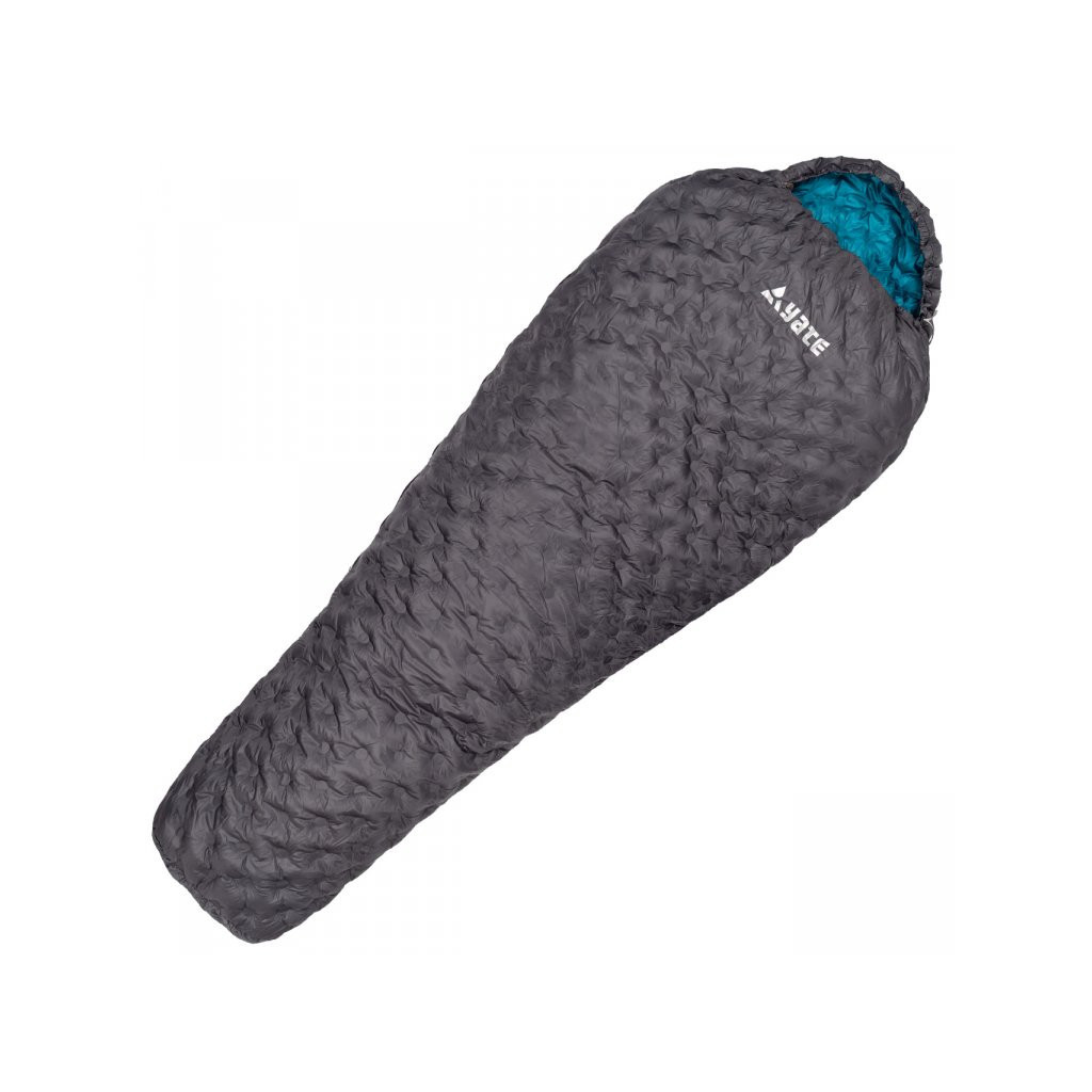Spací vak Yate Anaso 500 XL s vakom - modrý-sivý, ľavý zips