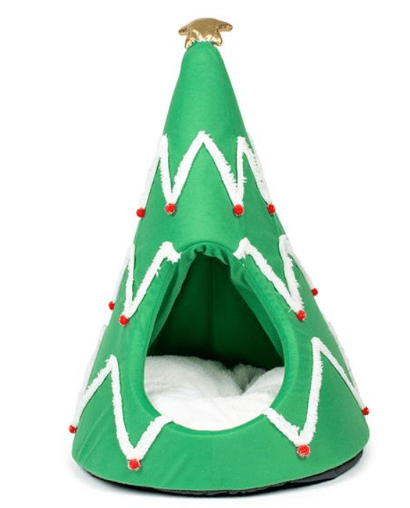 DUVO+ Vianočný domček pre mačky, mix farieb, 43x43x70cm