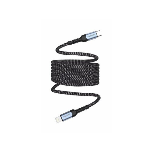 Dátový kábel Swissten USB-C / Lightning 1m Magnetický Samonavíjací Čierny