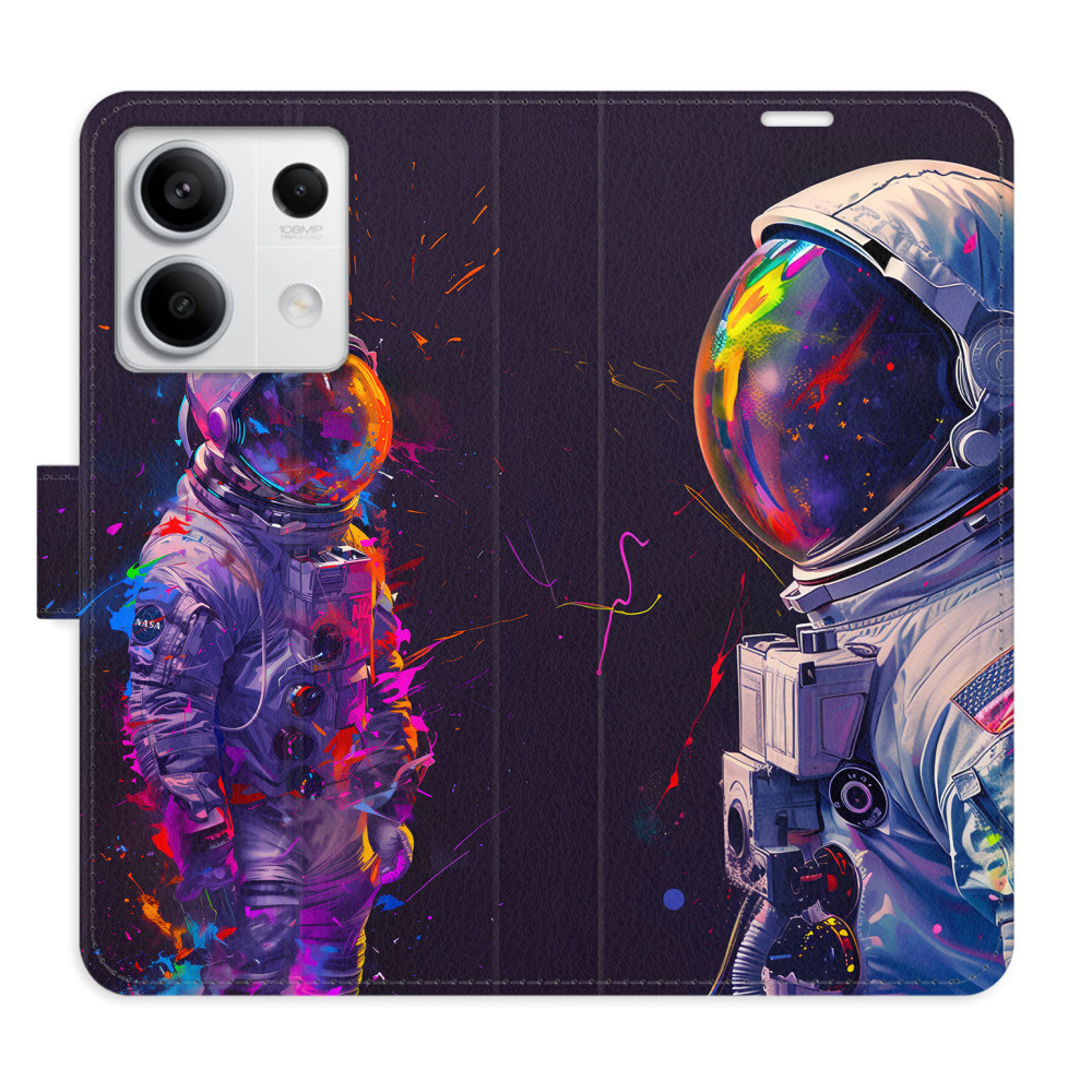Flipové puzdro iSaprio - Neon Astronaut 02 - Xiaomi Redmi Note 13 5G