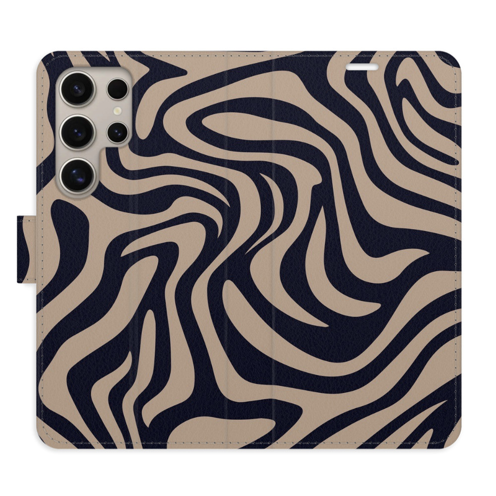 Flipové puzdro iSaprio - Zebra Black 02 - Samsung Galaxy S24 Ultra