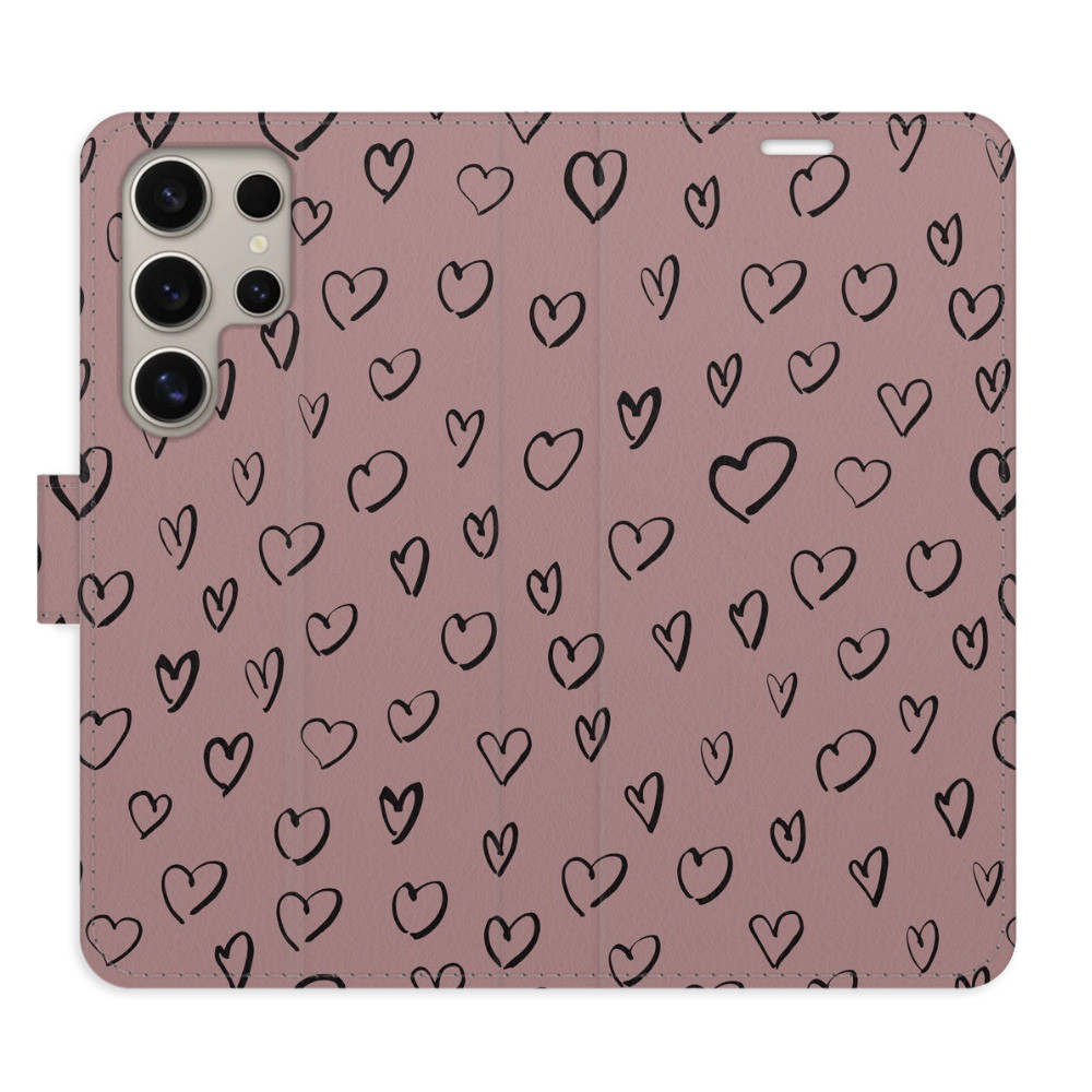 Flipové puzdro iSaprio - Heart Dark 02 - Samsung Galaxy S24 Ultra