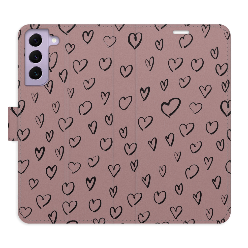 Flipové puzdro iSaprio - Heart Dark 02 - Samsung Galaxy S22 5G