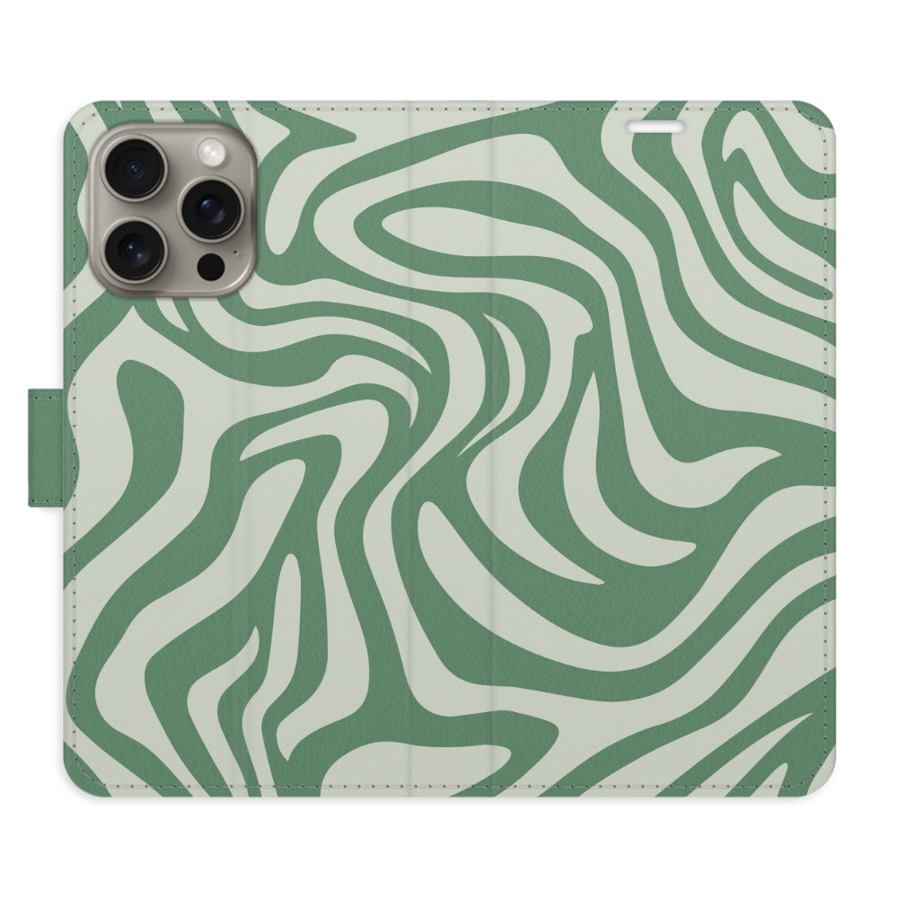 Flipové puzdro iSaprio - Zebra Green 02 - iPhone 15 Pro Max