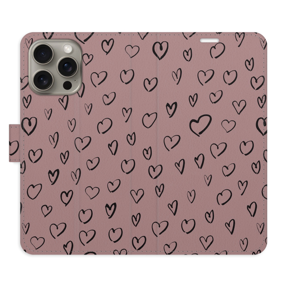 Flipové puzdro iSaprio - Heart Dark 02 - iPhone 15 Pro Max