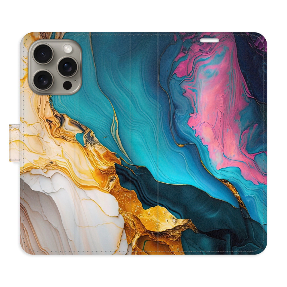 Flipové puzdro iSaprio - Colourful Marble - iPhone 15 Pro Max