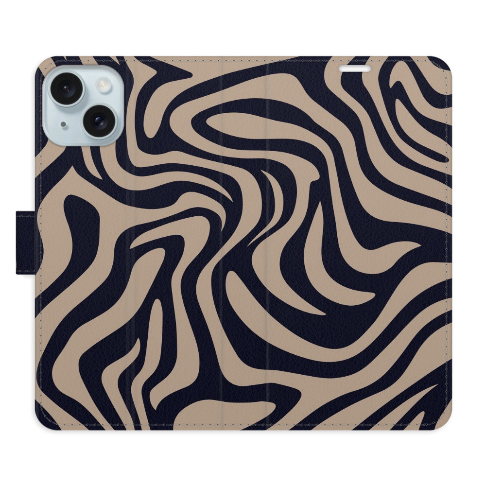 Flipové puzdro iSaprio - Zebra Black 02 - iPhone 15 Plus