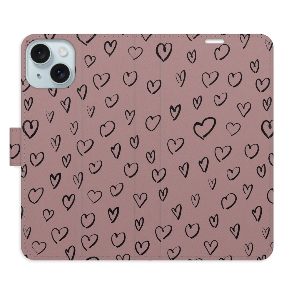 Flipové puzdro iSaprio - Heart Dark 02 - iPhone 15 Plus