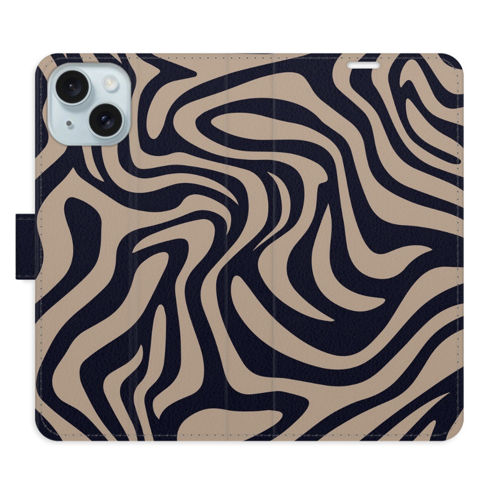 Flipové puzdro iSaprio - Zebra Black 02 - iPhone 15