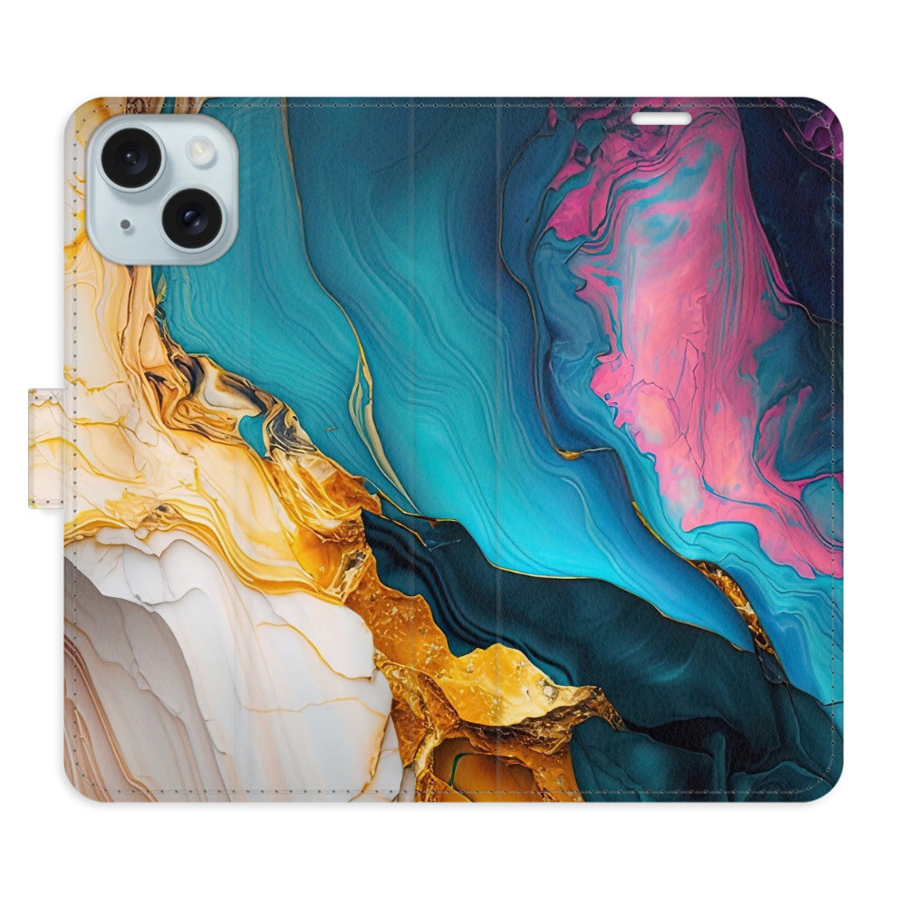 Flipové puzdro iSaprio - Colourful Marble - iPhone 15