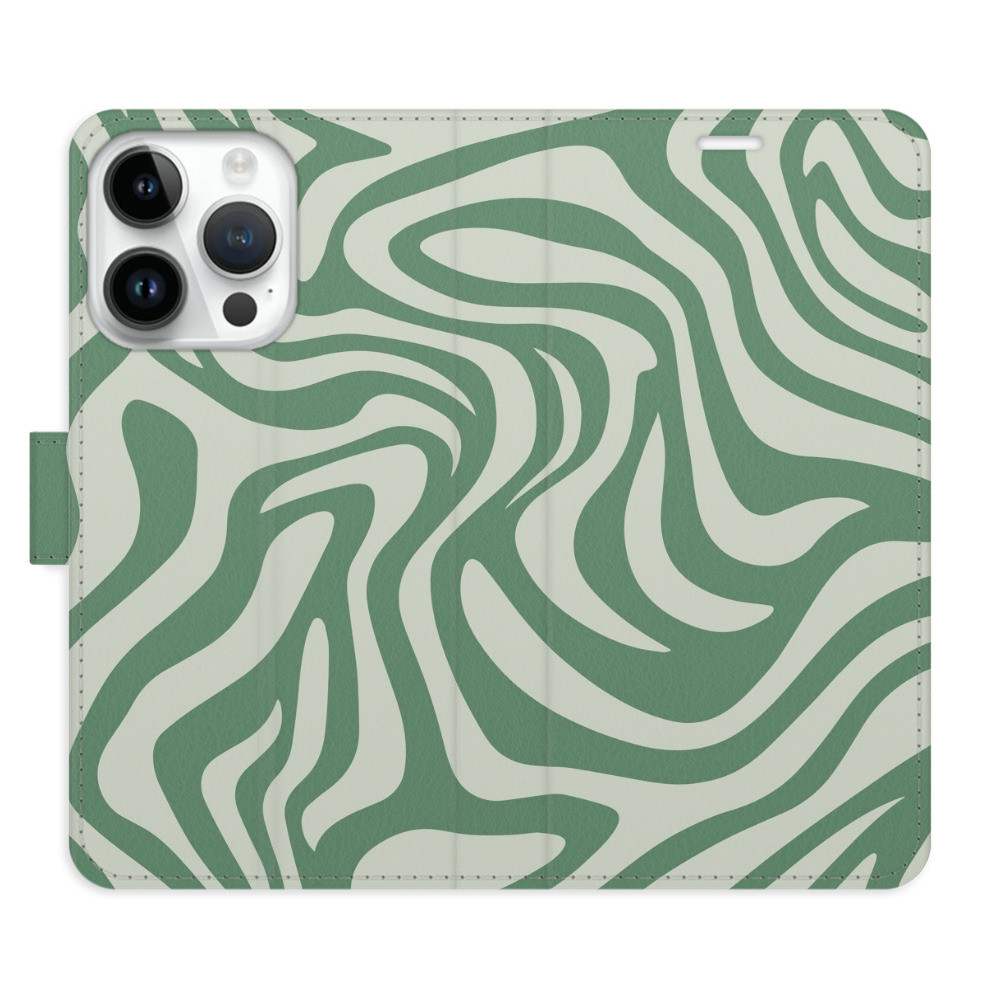 Flipové puzdro iSaprio - Zebra Green 02 - iPhone 15 Pro
