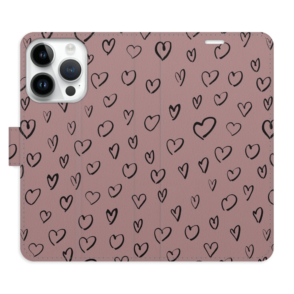 Flipové puzdro iSaprio - Heart Dark 02 - iPhone 15 Pro