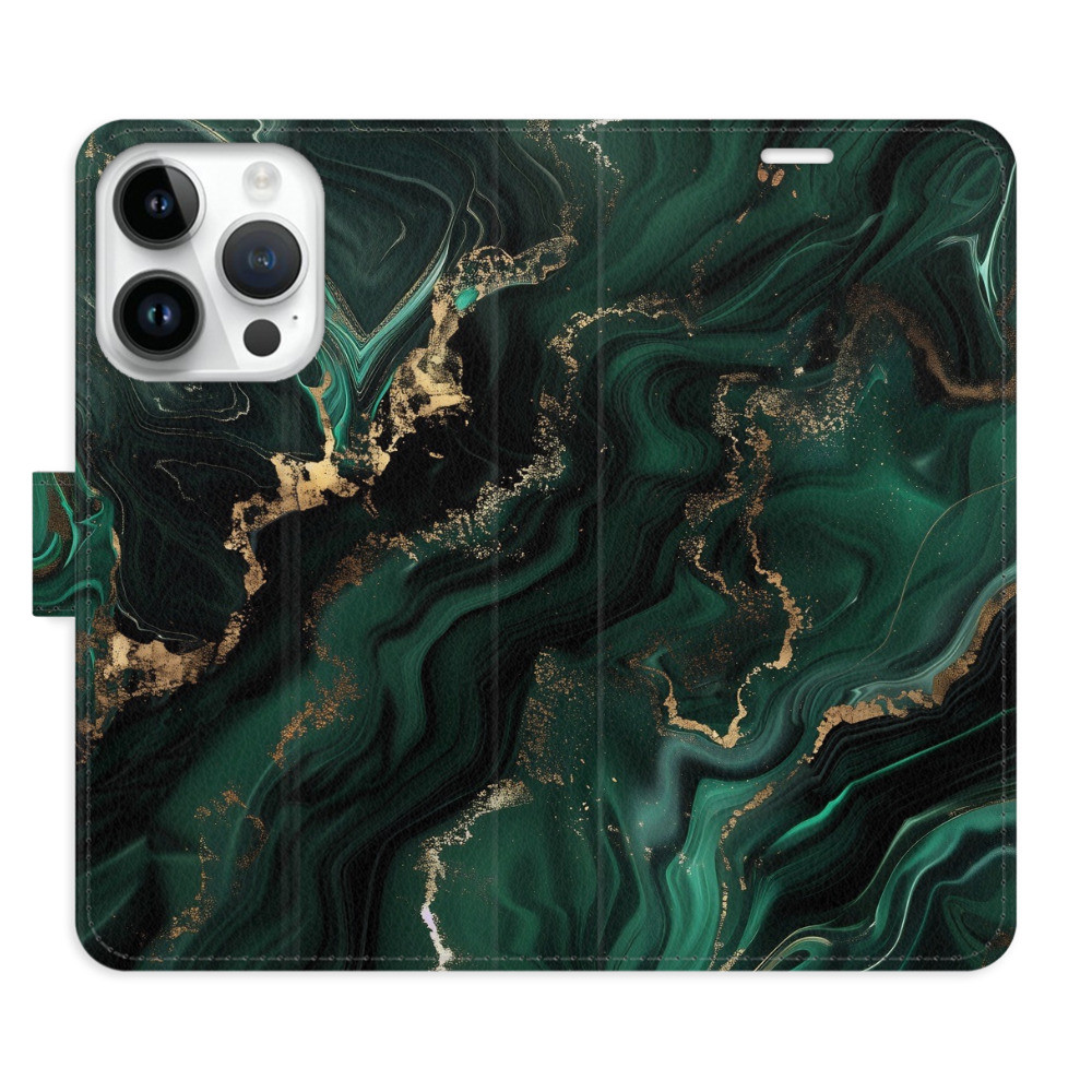 Flipové puzdro iSaprio - Emerald 02 - iPhone 15 Pro